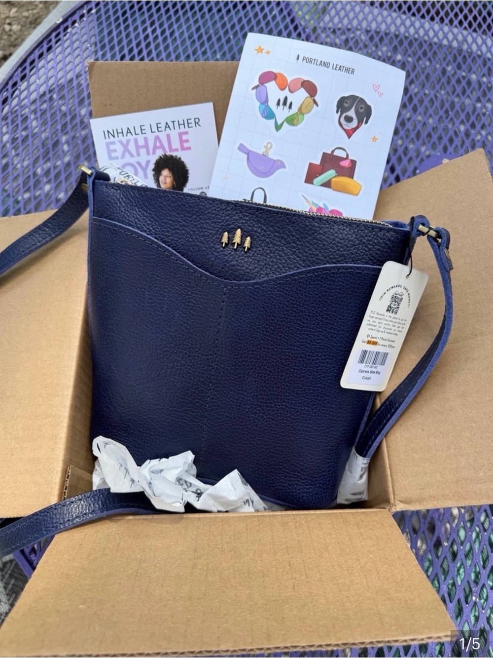 Portland Leather Cypress Crossbody Bag - Cobalt